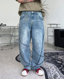 Neble Unbalanced Line Denim Pants