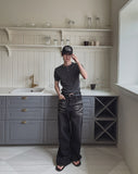 Blaze Catbrush Wide Denim Pants