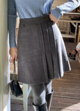Chalet Brushed Unbalanced Pleats Mini Skirt