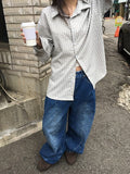 Tele Side Pintuck Wide Denim Pants