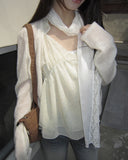 Juron Rose See-through Lace Scarf