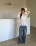 Harsh See-through Frill Strap Layered Blouse