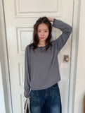 [BAONHAUS] Felts Stripe Henley Neck Long Sleeve Tee