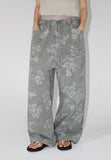 RIPSTOP FLOWER WIDE PANTS