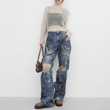 (Unisex) Jubi Damage Denim Pants