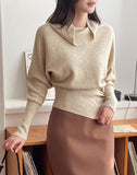 Nemad Gaori Button Shirring Turtleneck Knit