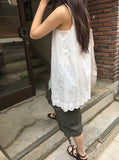 Uhari Lace Shirring Bustier Sleeveless