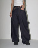 [Non-fade] Opt Union Jack Carpenter Wide Raw Denim Pants