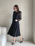 Gret See-through Pearl Puff Jacket Blouse