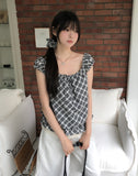 [Scrunchie SET] Sion Check Lace Layered Set