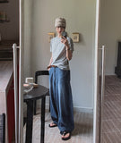 Woody Linen Balloon Denim Pants