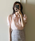 Seri Puff Collar Short Sleeve Blouse