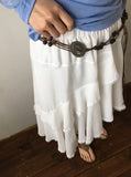 Muhi Unbalance Lace Belt Set Banding Long Skirt