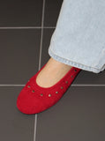 STUD SUEDE BALLET FLAT