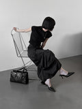 Glopin Drape Satin Skirt