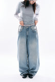Dario string wide denim pants