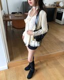 Cow Suede Velcro Strap High Top