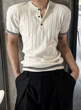 Magnum Muscle Fit Henley Neck Short Sleeve Knit