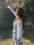 Tessie See-through Ribbed Round Cardigan
