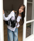 Kants Slit Off-Shoulder Long Sleeve