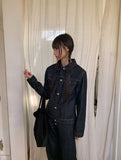 Hopan Non-Fade Pocket Raw Denim Jacket