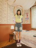 W Denim Mini Skirt