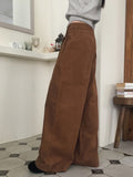 Beeton Back Banding Pintuck Corduroy Long Wide Pants
