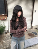 Pug Stripe Hood Terry Knit T-shirt
