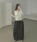 Soft Halterneck Sleeveless Fake Layered Point Knit Cardigan