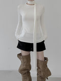 Scarf Round Slim Long Sleeve Tee