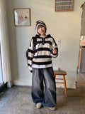 Corelli Button Stripe Hood Knit