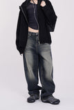 Scope deep blue wide denim pants