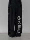 Mette Lettering Wide Sweatpants