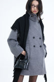 Riven high neck half coat