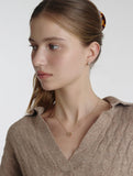 Champagne Full Moon Silver Duo Shine Earrings S