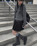 Iva button slit color matching leg warmers