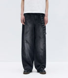 HAND PAINT FADED DENIM PANTS