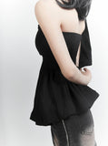 Ribbon flare halter top