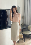 Grace Chiffon Shirring Short Sleeve Blouse