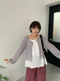 Qunita Summer Puff Round Overfit Cardigan