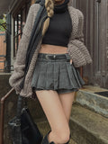 Roen denim pleats skirt pants