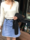 U-NECK CROP KNIT