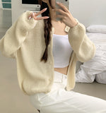 Fluffy Avant-Fit Shibori Alpaca Long Sleeve Cardigan