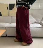 Vominde corduroy color wide pants