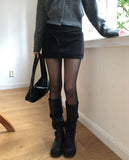 Tote Belted Brushed Skirt