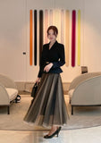 Meryl Banding Two-Tone Double Tulle Skirt