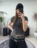 Tora Denim Tape Crop Top