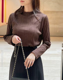 Mello Half-Neck Pleated T Blouse