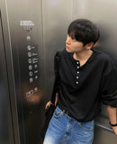 Knit Henry Neck Long Sleeve