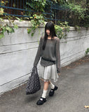 Pumi Round Neck See-Through Long Sleeve Knit